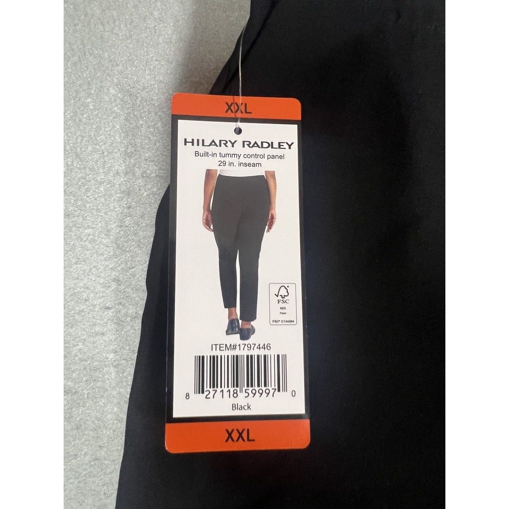 Hilary Radley Women's Black Pull-On‎ Ankle Pants XXL Tummy Control Stretch NWT - Picture 2 of 6
